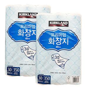 유한킴벌리 커클랜드 프리미엄 화장지 40mx30롤 3겹 2팩