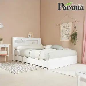 [파로마] 레아 LED 통서랍침대 Q 프레임만