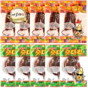 [가온애] 한양식품 오징어숏다리5봉 + 매콤숏다리5봉 / 한양숏다리 미니숏다리 숏다리오징어 오징어다리