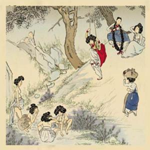 동양 한국화 수묵화 산수화 민속벽지 놀이 민화아트그림 파르텔 민속 시트 벽지 주점 전통차 다기 한옥 룸