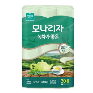 모나리자 녹차가좋은 화장지 3겹 30롤 1팩