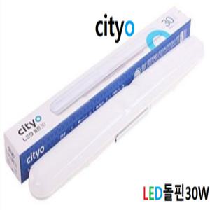 씨티전기LED 일자등 돌핀 30W 주광색(하얀빛) 6500K PL36 2등대체 방등 창고등 베란다등
