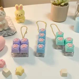 피젯토이 딸깍이 보드게임 팝잇 푸쉬팝 키보드 장난감 손 고양이 키캡 휴대용 4구 파스텔