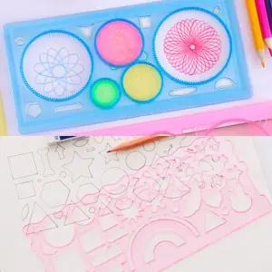 스피로그래프 모양자 도형자 초등 자 플라스틱 원형 그림 꾸미기 20CM 동그라미자 밑줄