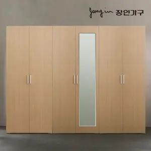 장인가구 블리스 2400 옷장세트 (800 전신거울 행거형+800행거 이불형+800 행거형)