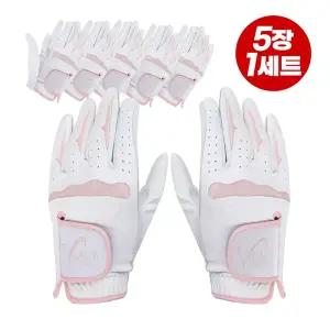 V-BLACK/ CLASSIC 반양피 여성 골프장갑(1세트5장)