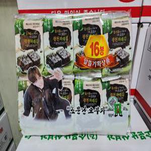 삼부자 광천 파래 도시락김 16단x10봉(낱개160봉) - 1박스