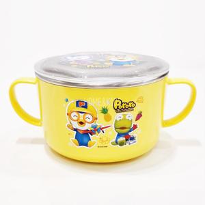 뽀로로 논슬립 투명 뚜껑 스텐 양수볼 대 대접 유아죽그릇 아기국그릇 밥그릇 간식볼