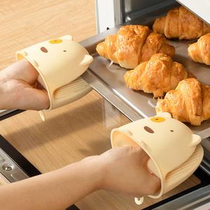 캐릭터 실리콘 강아지 냄비 손잡이 2P 주방 오븐 내열 장갑 논슬립 집게