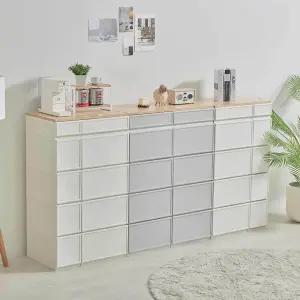 래폴드 서랍장 우드상판 600