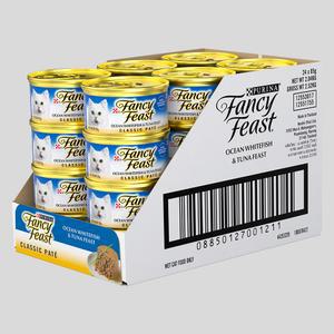 퓨리나 팬시피스트 화이트라벨 참치&흰살생선 캔 85g x 24개