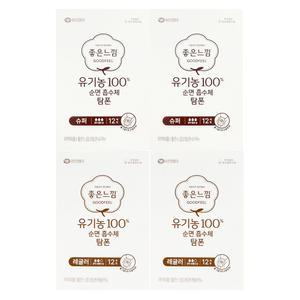 좋은느낌 유기농 순면 탐폰 슈퍼 12P x 2개+레귤러 12P x 2개