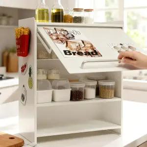 주방 철제 수납함 플랩도어 양념통 선반 정리대