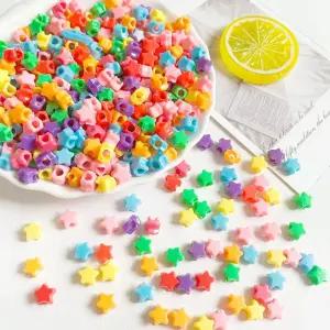 (약500개) 미니 별모양 비즈/팔찌/만들기/세트/어린이/선물/공예/컬러/구슬/유아/재료/꿰기/초등/학생