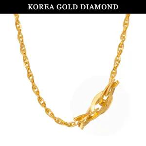 [한국금다이아몬드] 순금 목걸이 24k 금 여자 커브 체인 18.75g