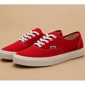 반스 어센틱 로우 프로 레드 여성 캔버스 키높이 운동화 스니커즈 14510