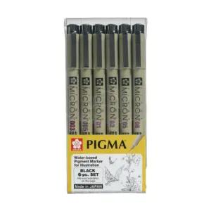 사쿠라 피그마마이크론 블랙6본세트 XSDK-6A