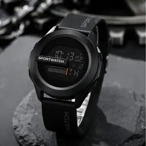 스즈키 전자 손목시계 스톱워치 방수 블랙 스포츠시계-WFHJBU4