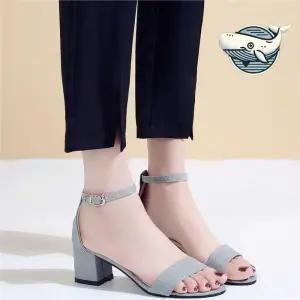 ONM 여성 미들굽 스트랩 샌들 세련된 골드브클