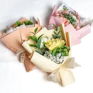 미니조화꽃다발 납골당 꽃다발 장식 졸업 졸업식 실크플라워 부착식 봉안당 추모원 꾸미기 꽃장식 큐방꽃