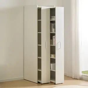 [스코나] 블러스 슬림 듀얼 슬라이딩 높은 6단 책장 책꽂이 거실 수납장