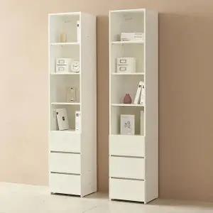 [필웰]E0자재 필웰 레아 6단 책장 수납장 400 (서랍셋오픈형) DVX