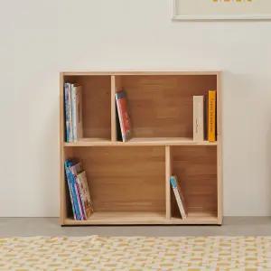 [우아미가구]라리 고무나무 원목 2단 책장
