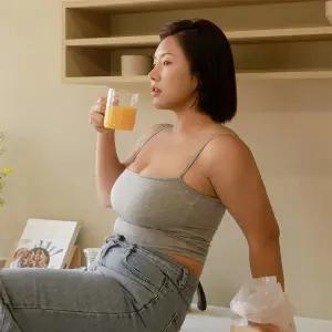 에어코튼 크롭 나시 티셔츠 끈나시 탱크탑