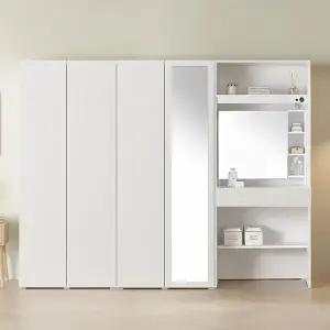 아씨방가구 피트 원터치 행거 싱글+전신거울+화장대 옷장 세트 2400