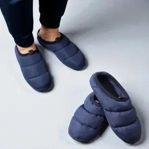 소프트 조임형 패딩 실내화 (파랑) 방한 실내 슬리퍼 (255mm)