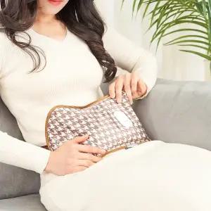 휴대용 충전식 온수 찜질기 10분충전 온열팩 사무실 독서실 기숙사 꿀템 브라운체크