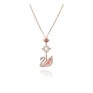 [스와로브스키] 5473024 Swan Dazzling 스완 핑크 Y 목걸이