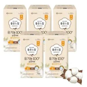 [NS홈쇼핑]유한킴벌리 좋은느낌 유기농 순면커버 데일리 라이너 롱 36매 x 5팩..