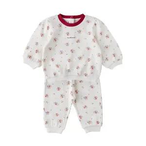 [밍크뮤](강남점)IV)레드쁘띠플라워와플상하복 36113-610-05