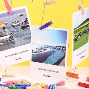 나무집게 포토 미니 우드 집게(컬러 세트 50개입)/나무/집게/사진/걸이/추천/장식/컬러/원목/인테리어/하트