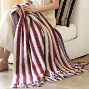 스트라이프 소프트 블랭킷 니트 담요 2colors