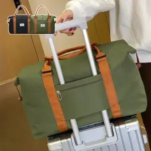 [라일리] Rly 데일리 여행 캠핑 넉넉한 수납 캔버스 무드 보스턴백