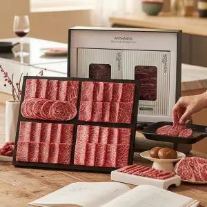 [무케렌시아][우메종] 투뿔한우 1++ VIP 세트 1.6kg (꽃등심+안심+살치+채끝) 소고기 선물 한우세트