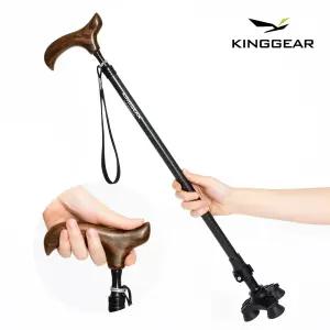킹기어 KG-W2B 초경량 3발 카본스틱 어르신 보행보조 노인 지팡이 높이조절 할아버지 할머니 의료용 지팡