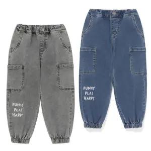 [래핑차일드](마산점) 26SS 아동 데님 카고 조거팬츠 (86119-401-33)