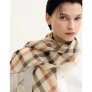 [갤러리아] DCSC6E290W2 닥스 브라운 체크 롱 실크 스카프