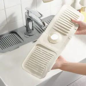 실리콘배수패드 세면대 수전 배수 매트 물빠짐 깔판