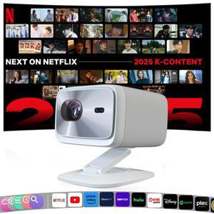 레노버 샤오신 100P 프로젝터 1140 ANSI 자동 초점 Wifi6 스마트 홈시어터 360도 PTZ 지원 4K HD 휴대용