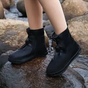 방수 신발 커버 재사용 장화형 방수 신발 커버 장마철 휴대용 덧신 낚시용