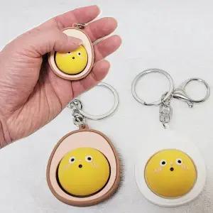 우 달걀 구운계란 삶은계란 키캡키링 딸깍이 클리커 백참 가방고리 똑딱이 키홀더 팬시 악세사리 우정키링 어린이날선물 기념품 소품샵