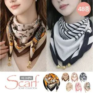 [투플러스원 이벤트] 여성 마그네틱 쁘띠 스카프 자석 반다나 데일리 목스카프 봄 가을