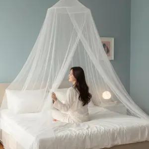 다플  원형 캐노피 침대 천장형 모기장 벌레 차단 인테리어