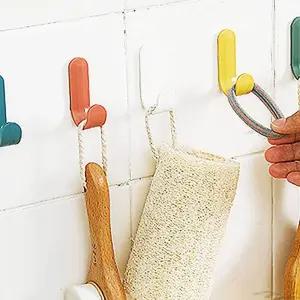 블루 무타공 J형 걸이후크 붙이는 벽에 옷걸이 다용도도 흡착 걸이 고리 4P