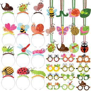 릴리아파 36개 봄과 여름 벅스 파티 용품 나비 해바라기 곤충 머리띠 목걸이 벌레 생일 안경