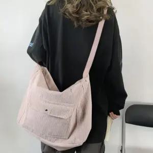 여자 포켓 코듀로이 빅 숄더 크로스백 보부상 가방